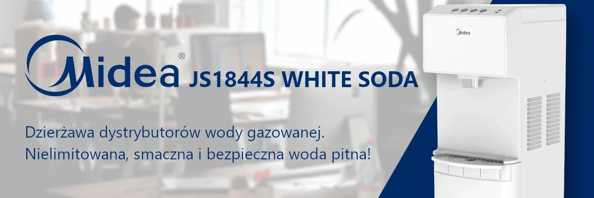 Bezbutlowy dystrybutor wody gazowanej Midea JS1844S SODA PLUS WHITE