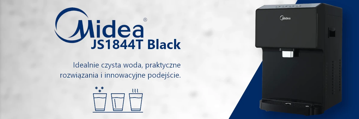 Czarny nablatowy dystrybutor wody Midea JS1844T Black