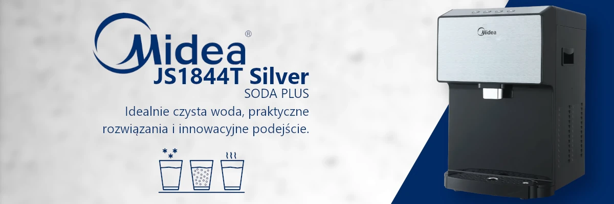 Nablatowy dystrybutor wody gazowanej Midea JS1844T SILVER SODA PLUS