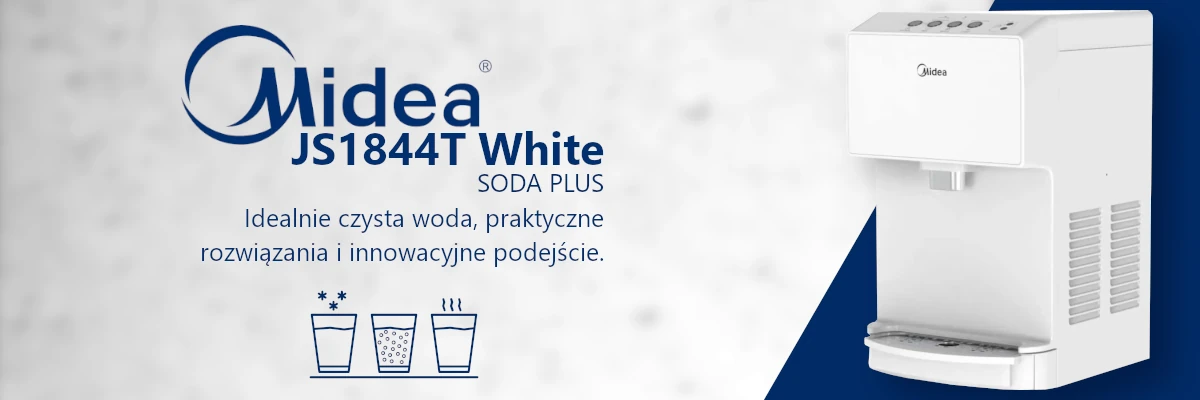 Nablatowy dystrybutor wody gazowanej Midea JS1844T WHITE SODA PLUS