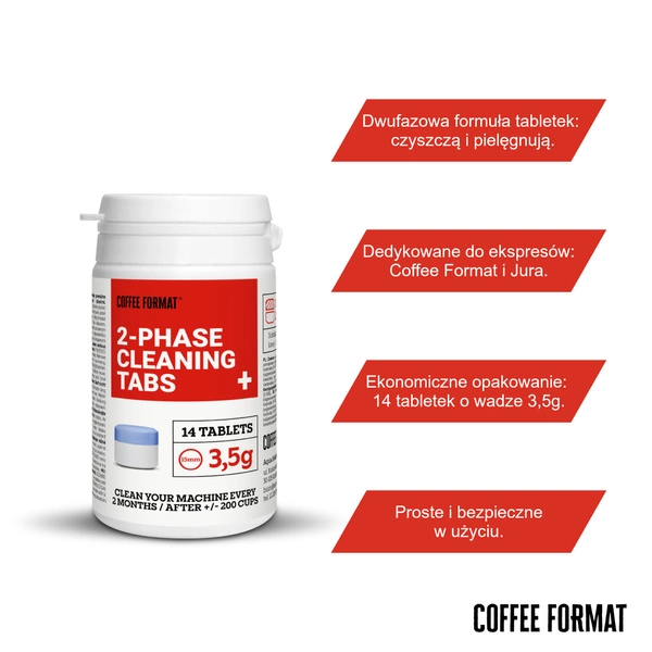 Coffee Format 2-phase Cleaning TABS+ 14x3,5g Tabletki do czyszczenia ekspresu