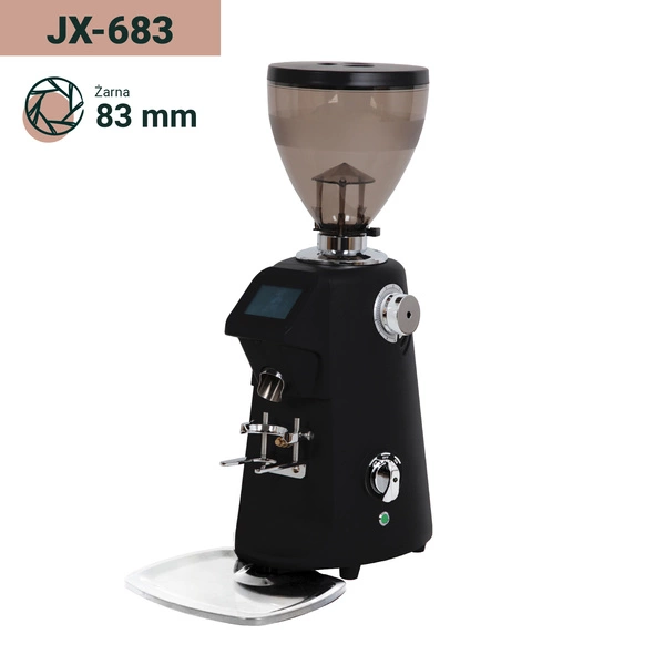 Coffee Format JX-683 Glossy Black Profesjonalny młynek do kawy z wyświetlaczem