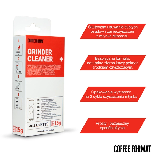 Coffee Format Grinder Cleaner+ 2x15g Środek do czyszczenia młynków kawy