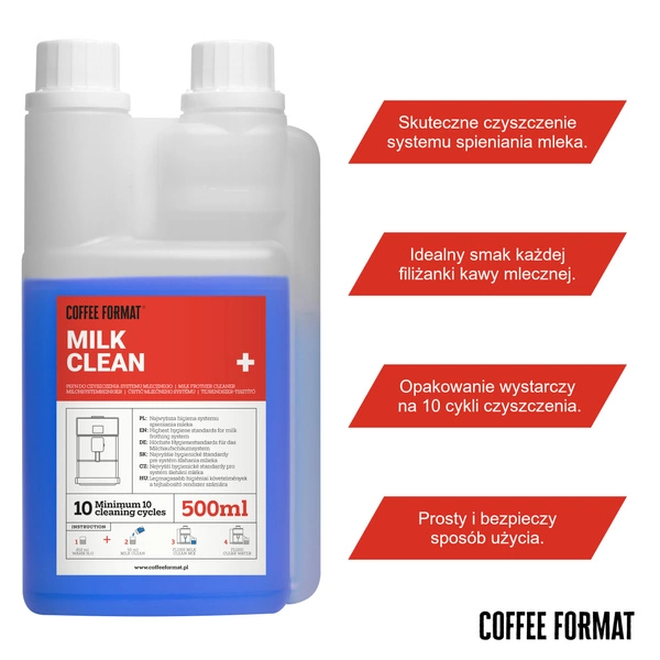 Coffee Format Milk Clean+ 500ml Płyn do czyszczenia systemu mlecznego