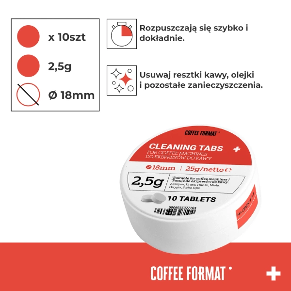 Coffee Format Cleaning Tabs+ 10x2,5g Tabletki do czyszczenia ekspresów
