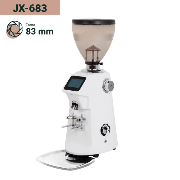Coffee Format JX-683 White Profesjonalny młynek do kawy z wyświetlaczem