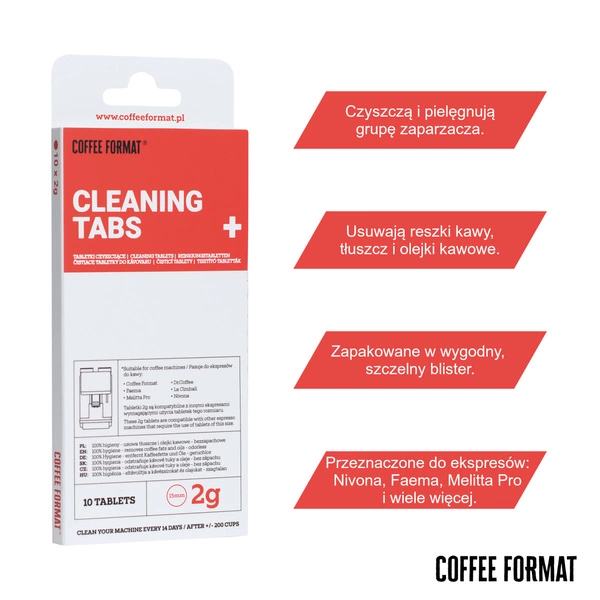 Coffee Format Cleaning TABS+ 10x2g Tabletki do czyszczenia ekspresów