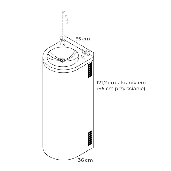 Aqua Solution AQF300 Black Czarna fontanna wody pitnej z dodatkowym kranikiem
