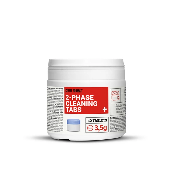 Coffee Format Duże opakowanie dwufazowych tabletek czyszczących i mały płyn do systemu mlecznego