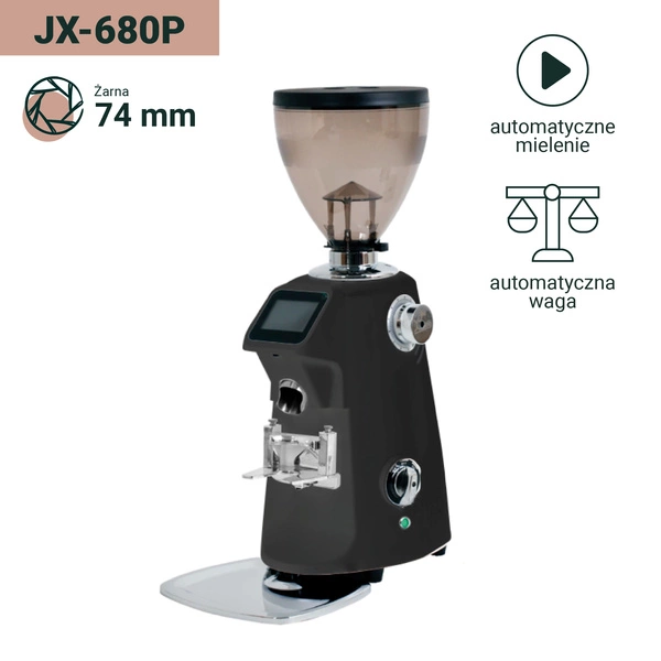 Coffee Format JX-680P Sandy Matt Black Automatyczny młynek do kawy z wagą i wyświetlaczem