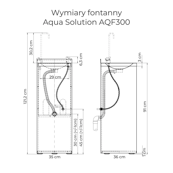 Aqua Solution AQF300 Fontanna wody pitnej z kranikiem do napełniania butelek