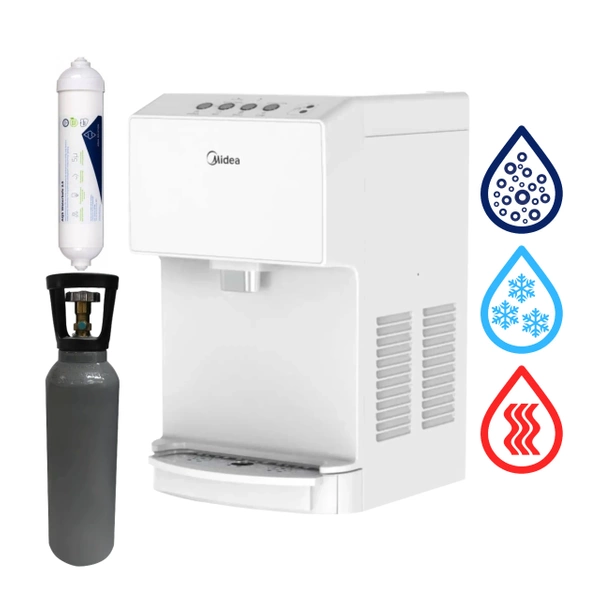 Midea JS1844T SODA PLUS WHITE Nablatowy dystrybutor wody gazowanej z akcesoriami