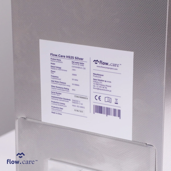 FlowCare HS25 Silver Warnik do wody z wyświetlaczem