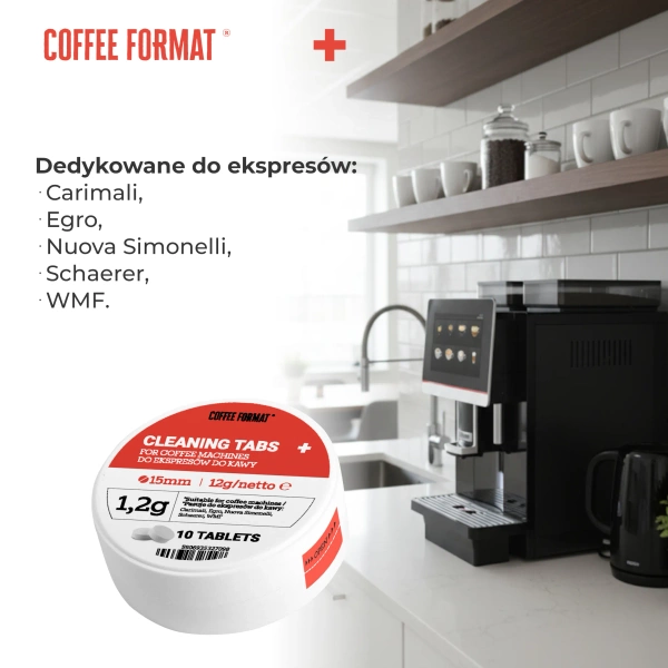 Coffee Format Cleaning Tabs+ 10x1,2g Tabletki do czyszczenia ekspresów