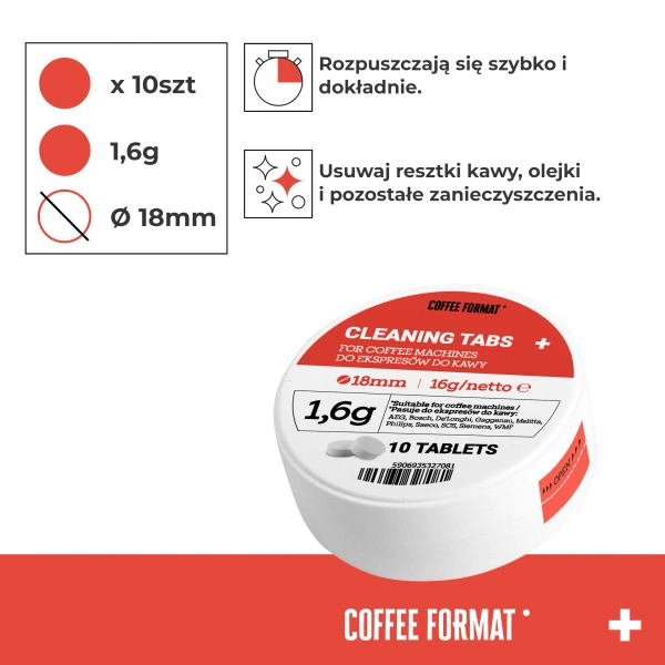 Coffee Format Cleaning Tabs+ 10x1,6g Tabletki do czyszczenia ekspresów