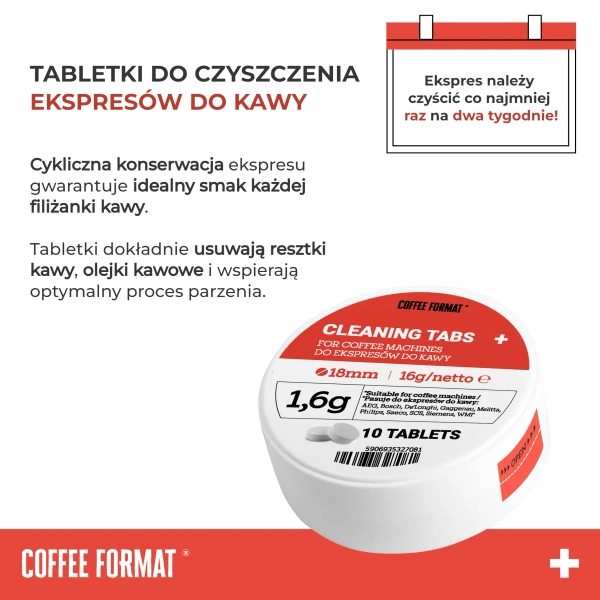Coffee Format Cleaning Tabs+ 10x1,6g Tabletki do czyszczenia ekspresów