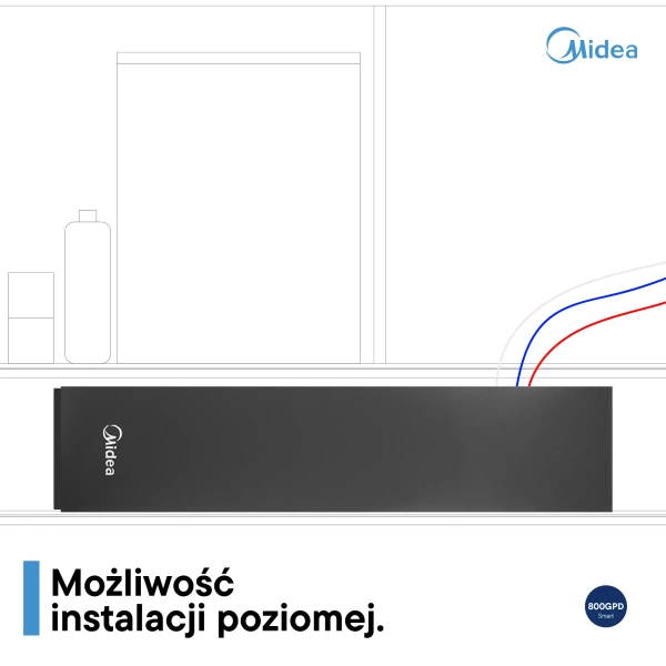 Midea 800GPD Smart RO5 Filtr odwróconej osmozy z WiFi i elektronicznym kranem