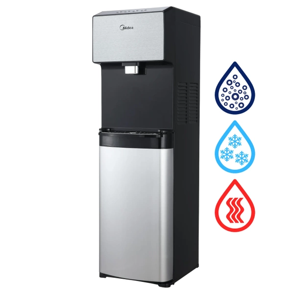 Wynajem dystrybutora wody zimnej, gazowanej i gorącej - Midea JS1844S SODA PLUS SILVER