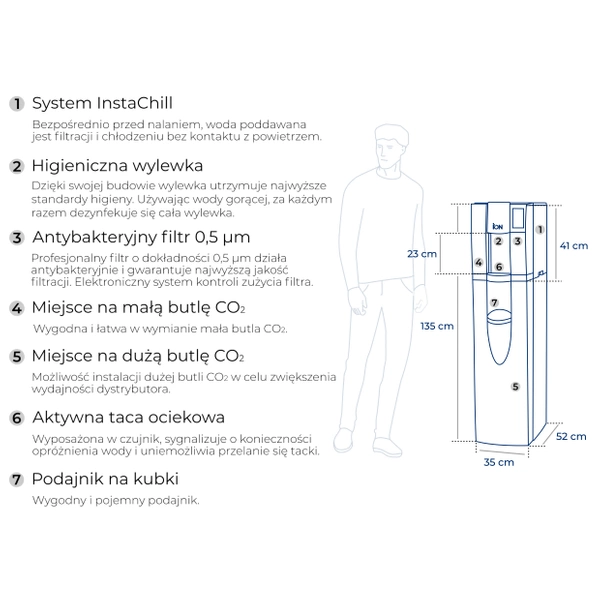 Natural Choice ION400 Silver Wolnostojący dystrybutor wody